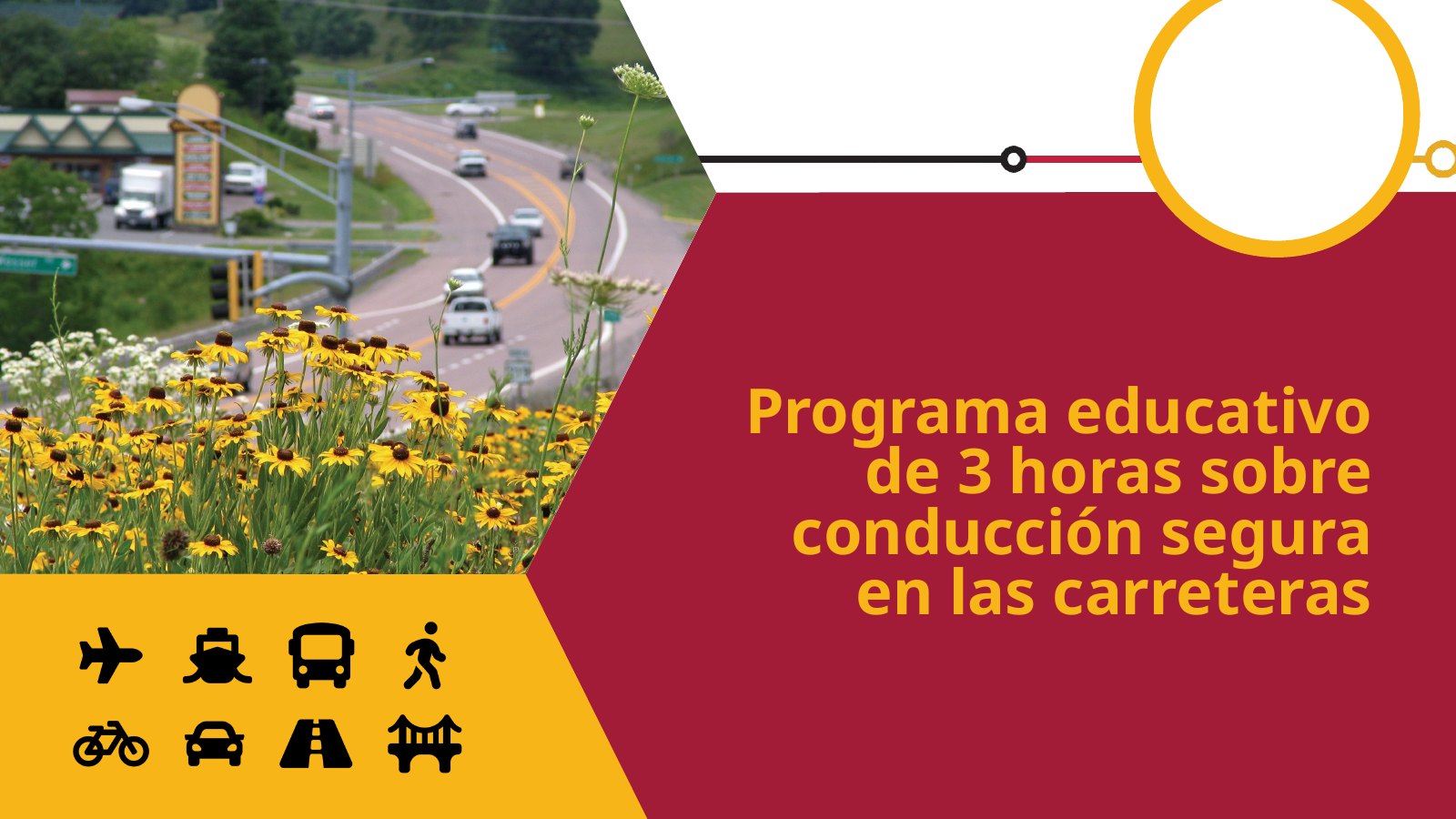 Diapositiva MVA 1: Programa educativo de 3 horas sobre conducción segura en las carreteras